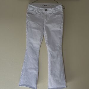 INC International Concepts White Flared Stretch Jeans